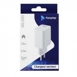 CHARGEUR SECTEUR USB 12W FAIRPLAY