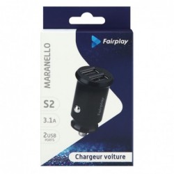 CHARGEUR VOITURE DOUBLE USB FAIRPLAY