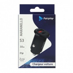CHARGEUR VOITURE USB / USB-C FAIRPLAY